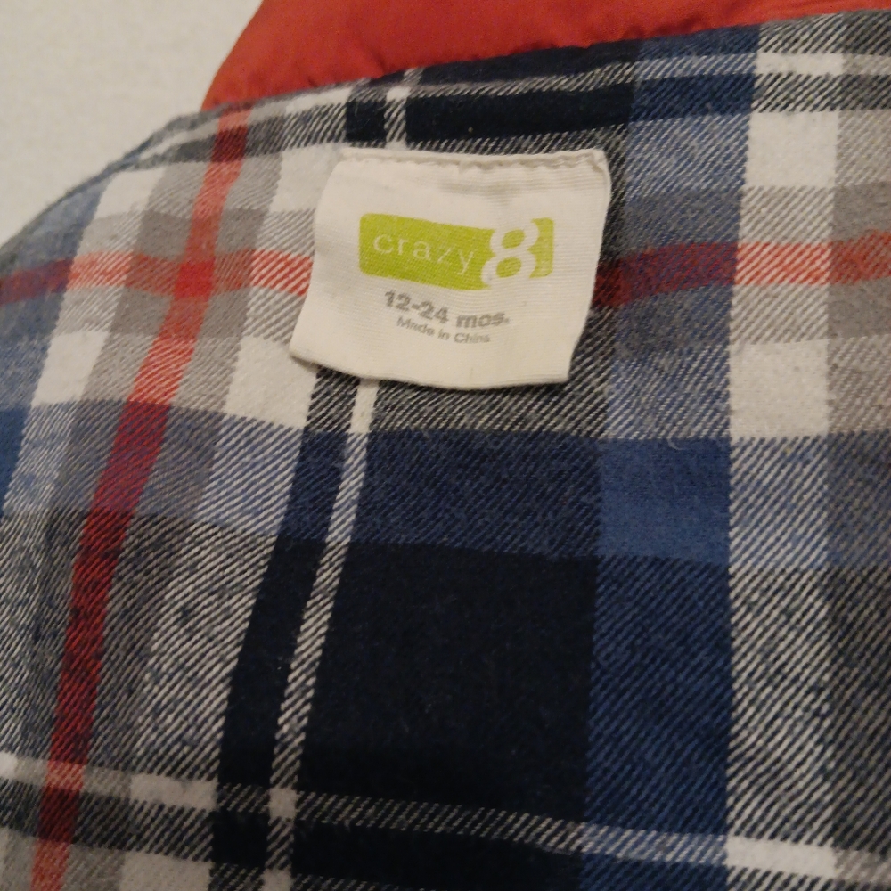 Crazy 8 Blue and Red Plaid Shirt Jacket and Coat For baby